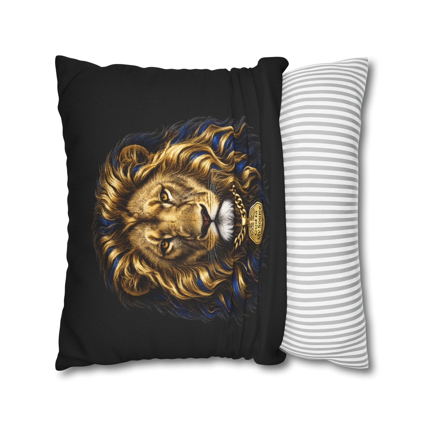 God Is My Source Lion Pillow Cover | Christian Decorative Throw Pillow Cover | Faith-Inspired Home Décor | Double-Sided Print