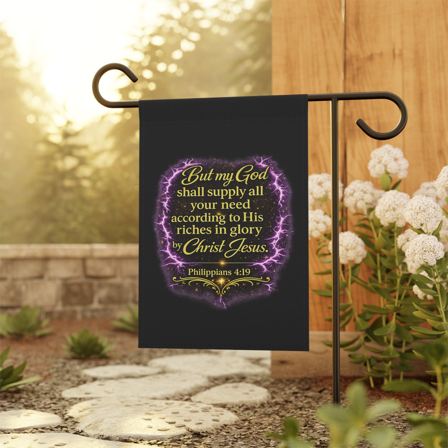 Philippians 4:19 Scripture Garden Flag | House Banner