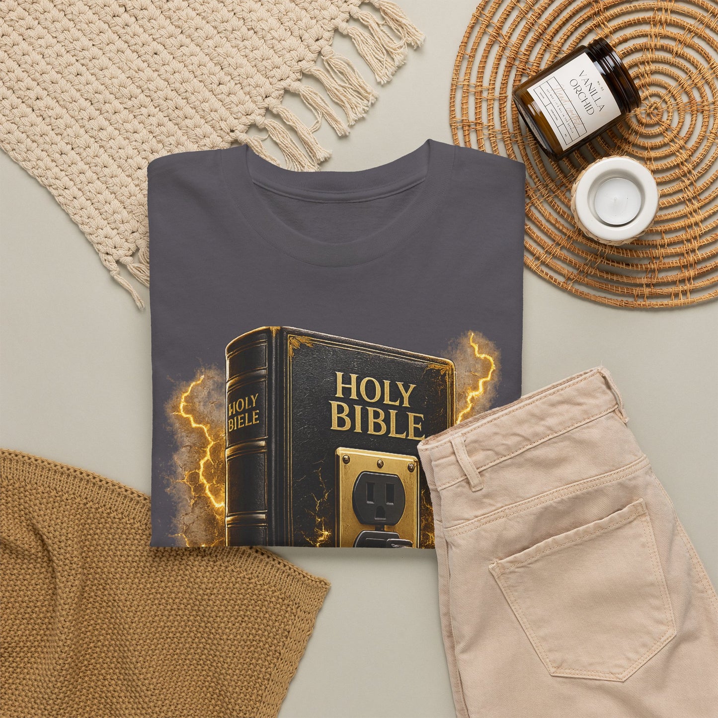 God Is My Source T-Shirt | Holy Bible Power Outlet Christian Tee | Unisex Heavy Cotton Tee
