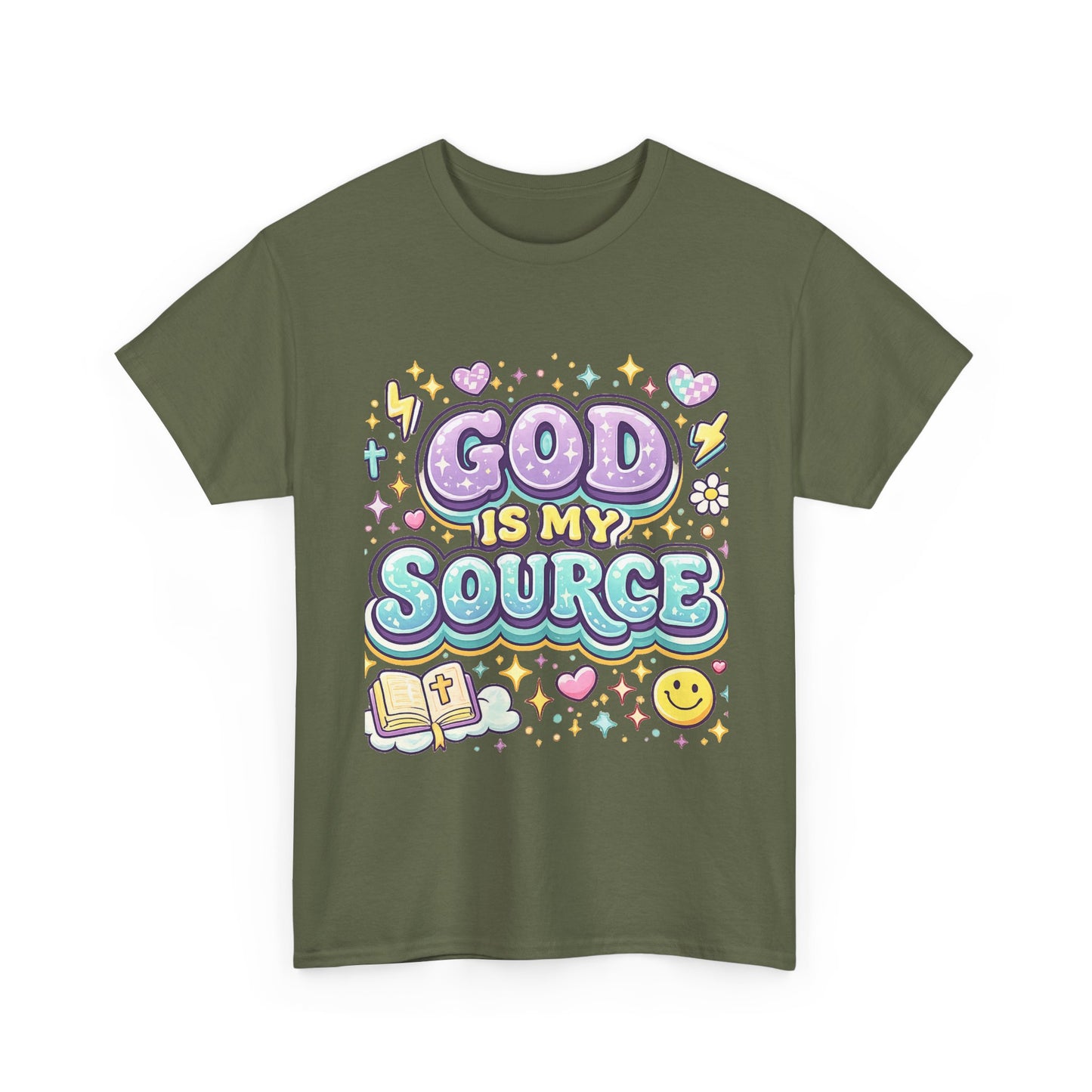 God Is My Source T-Shirt | Christian Faith Tee, Pastel Cute Design