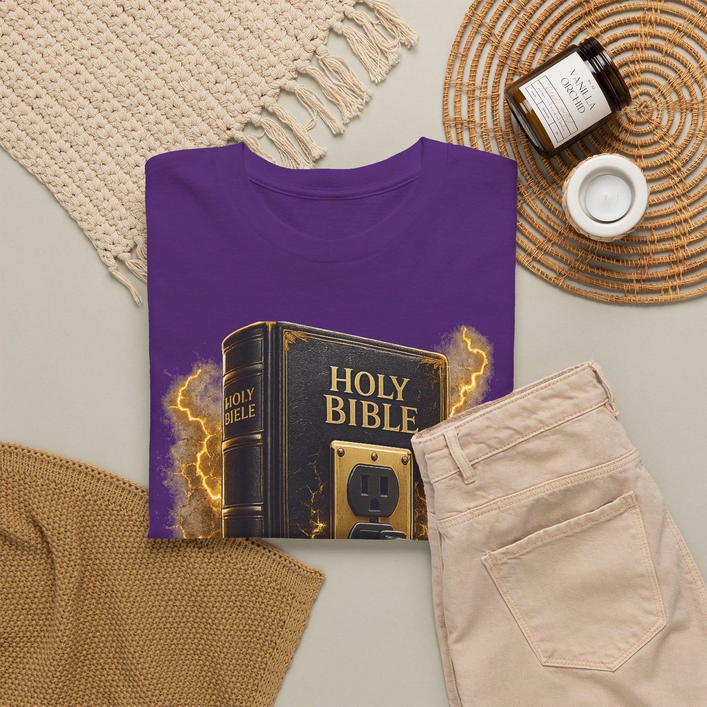 God Is My Source T-Shirt | Holy Bible Power Outlet Christian Tee | Unisex Heavy Cotton Tee