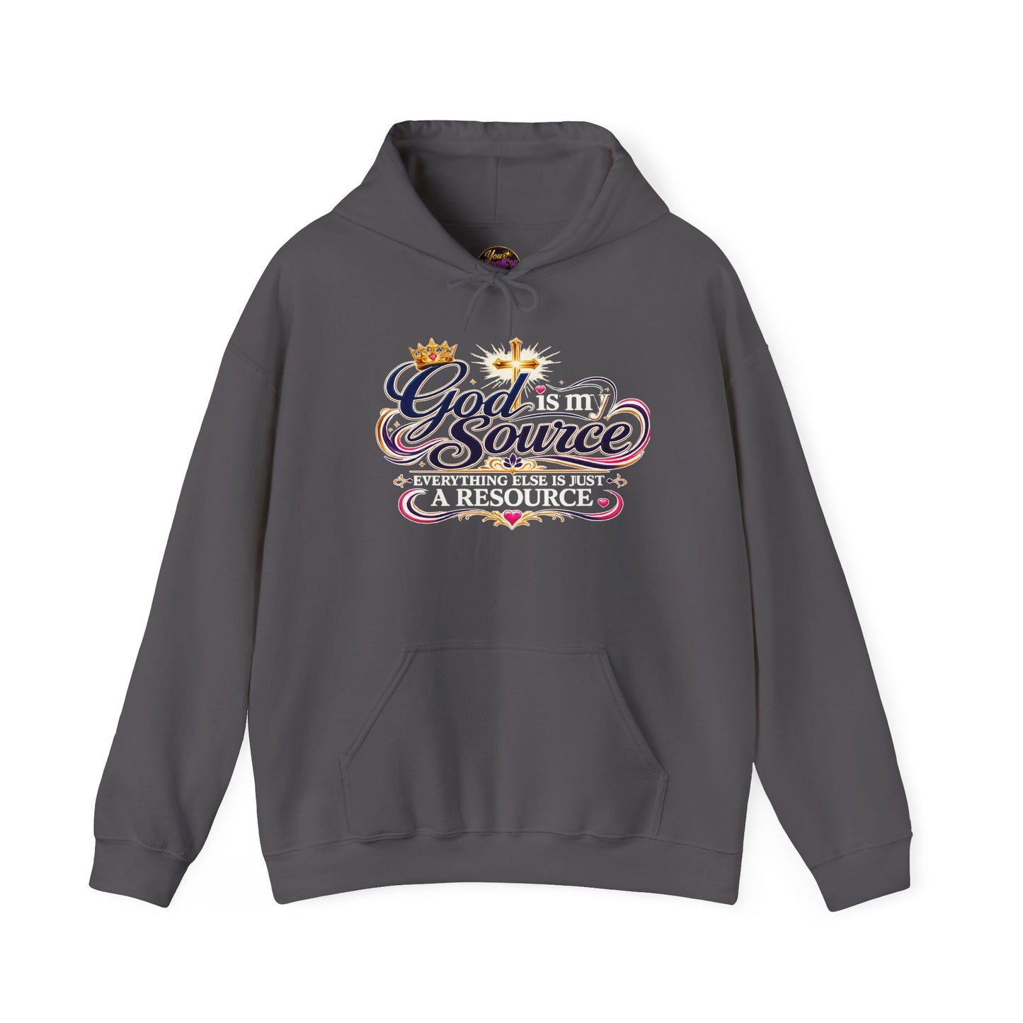 God Is My Source scripture design Hoodie | Christian faith typography