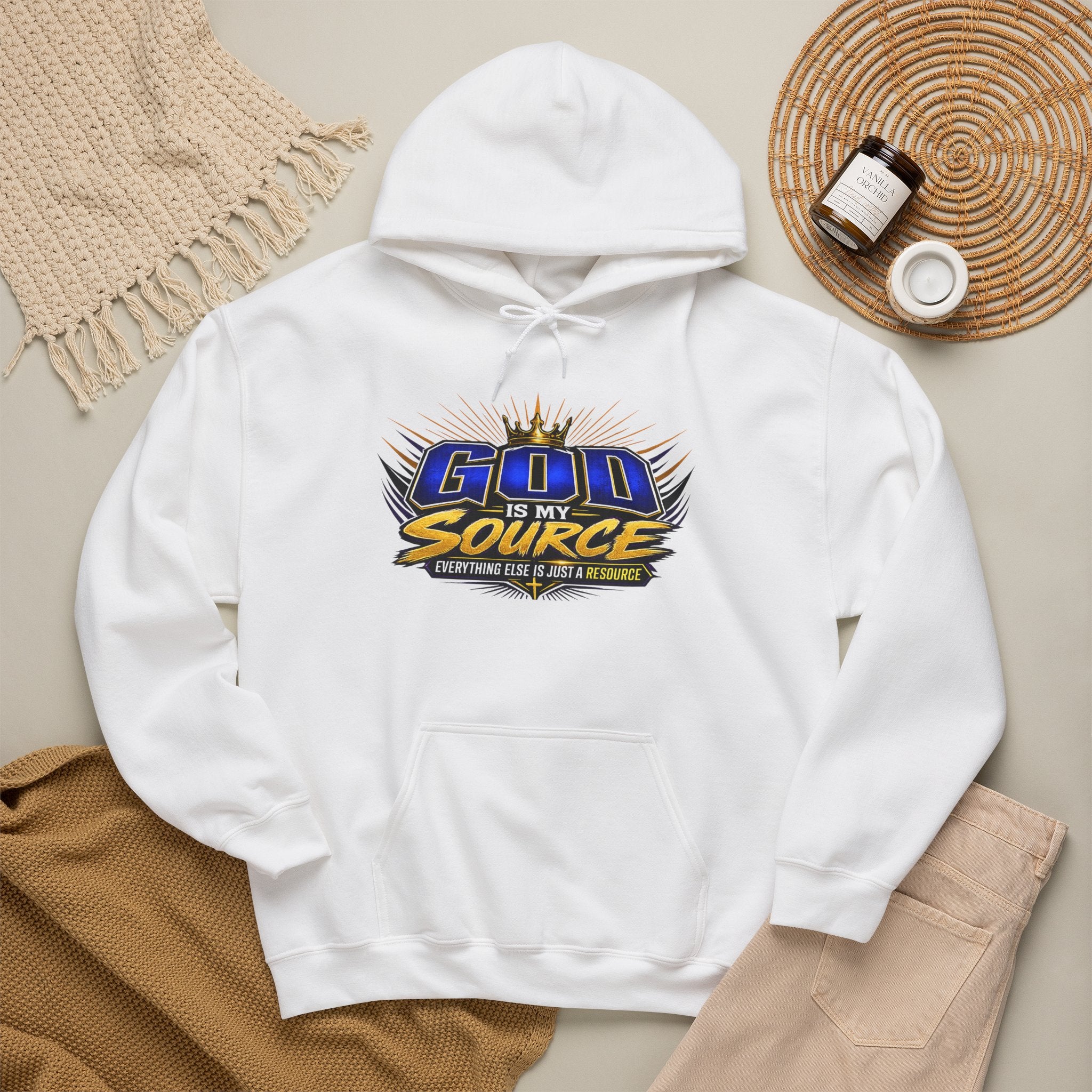 God Is My Source Christian Hoodie | Unisex Graphic Sweatshirt