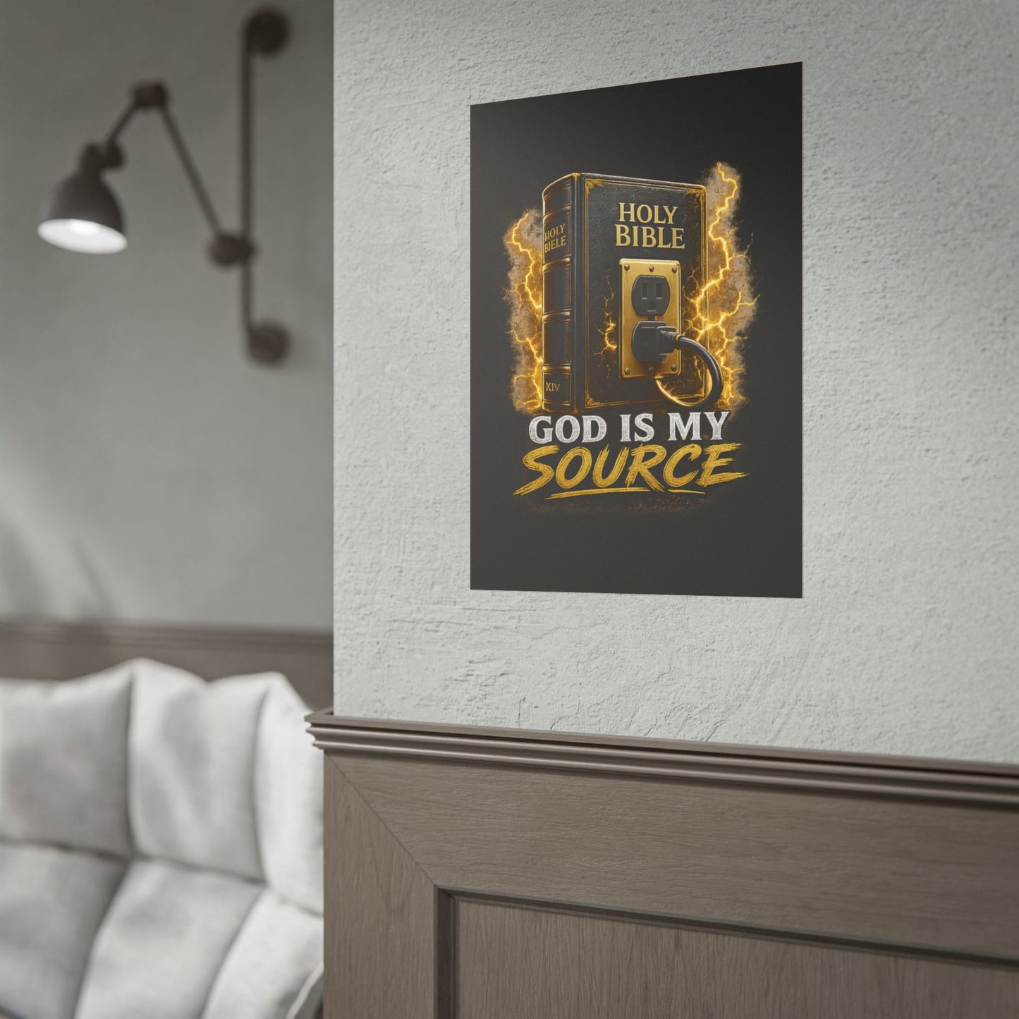 God Is My Source Poster | Holy Bible Power Source Wall Art | Christian Home Décor | Inspirational Faith Print | Multiple Sizes