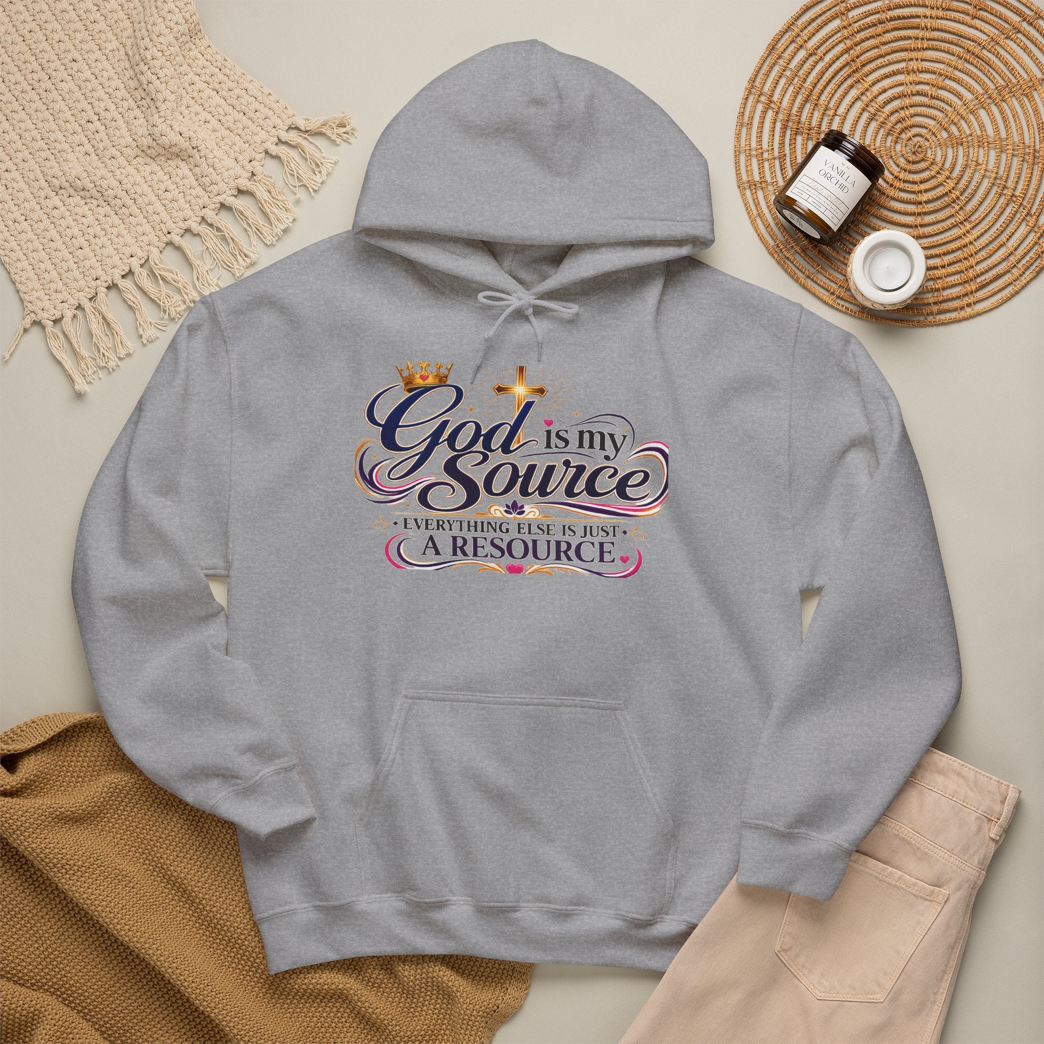 God Is My Source Hoodie | Christian Faith Sweatshirt | Inspirational Pullover