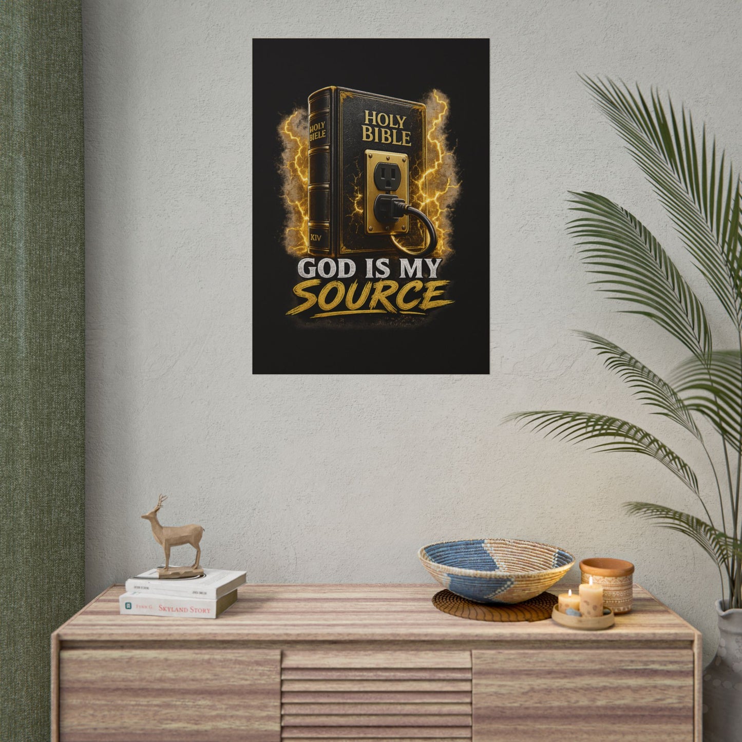 God Is My Source Poster | Holy Bible Power Source Wall Art | Christian Home Décor | Inspirational Faith Print | Multiple Sizes