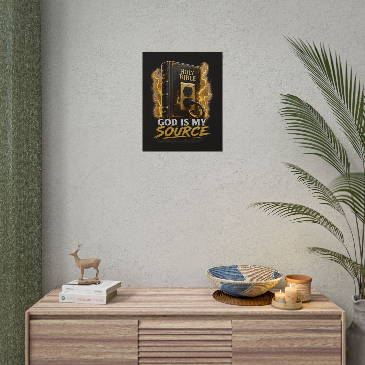God Is My Source Poster | Holy Bible Power Source Wall Art | Christian Home Décor | Inspirational Faith Print | Multiple Sizes