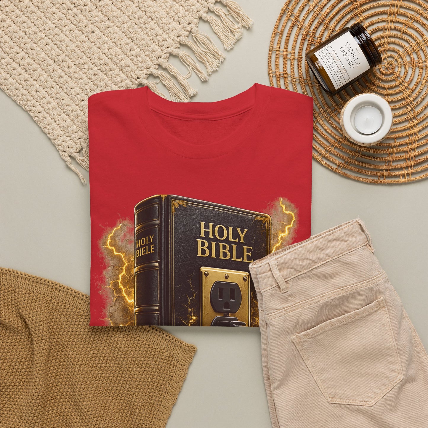 God Is My Source T-Shirt | Holy Bible Power Outlet Christian Tee | Unisex Heavy Cotton Tee