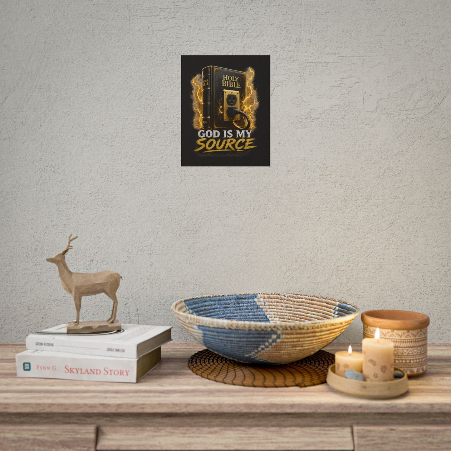 God Is My Source Poster | Holy Bible Power Source Wall Art | Christian Home Décor | Inspirational Faith Print | Multiple Sizes