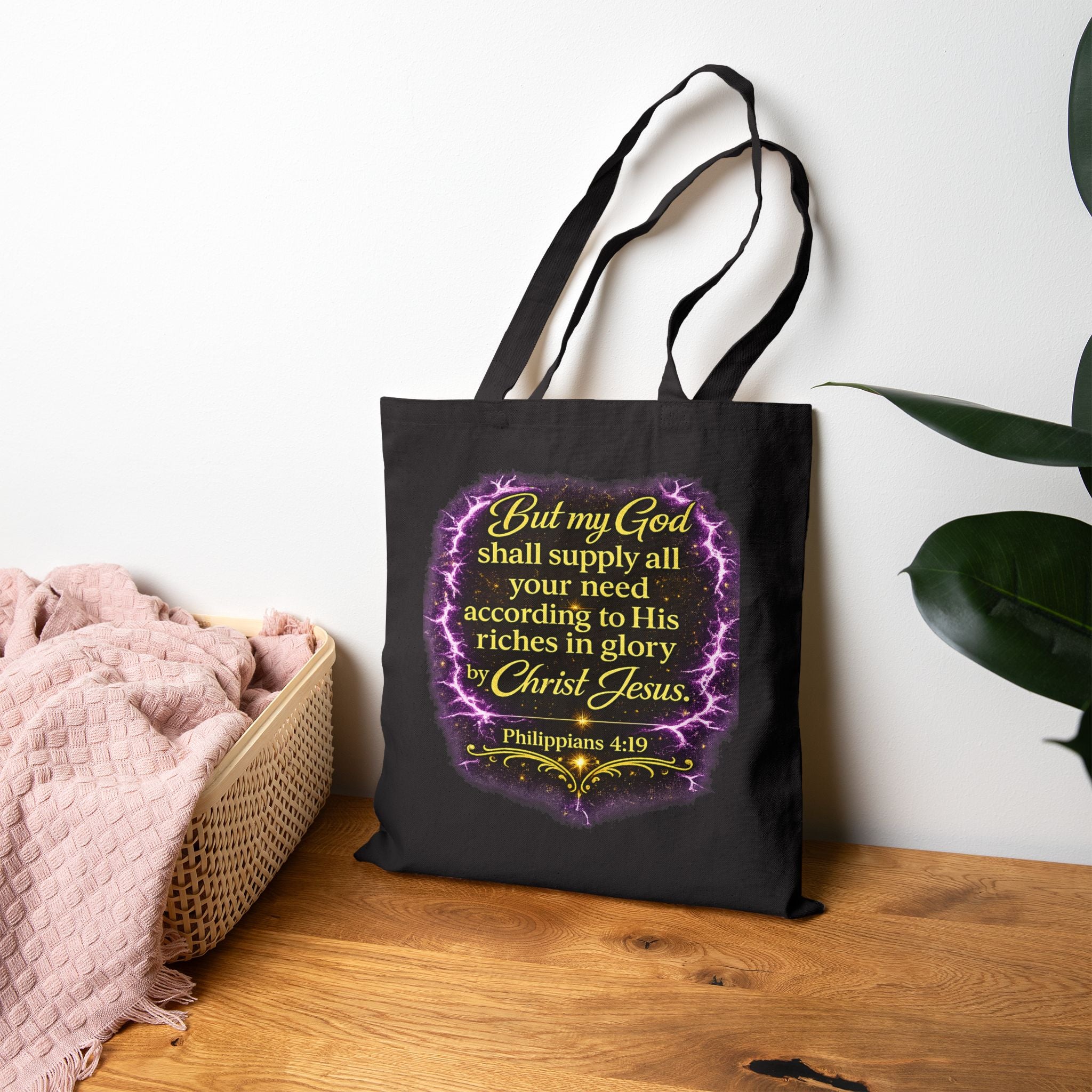 God Is My Source Canvas Tote Bag |Philippians 4:19