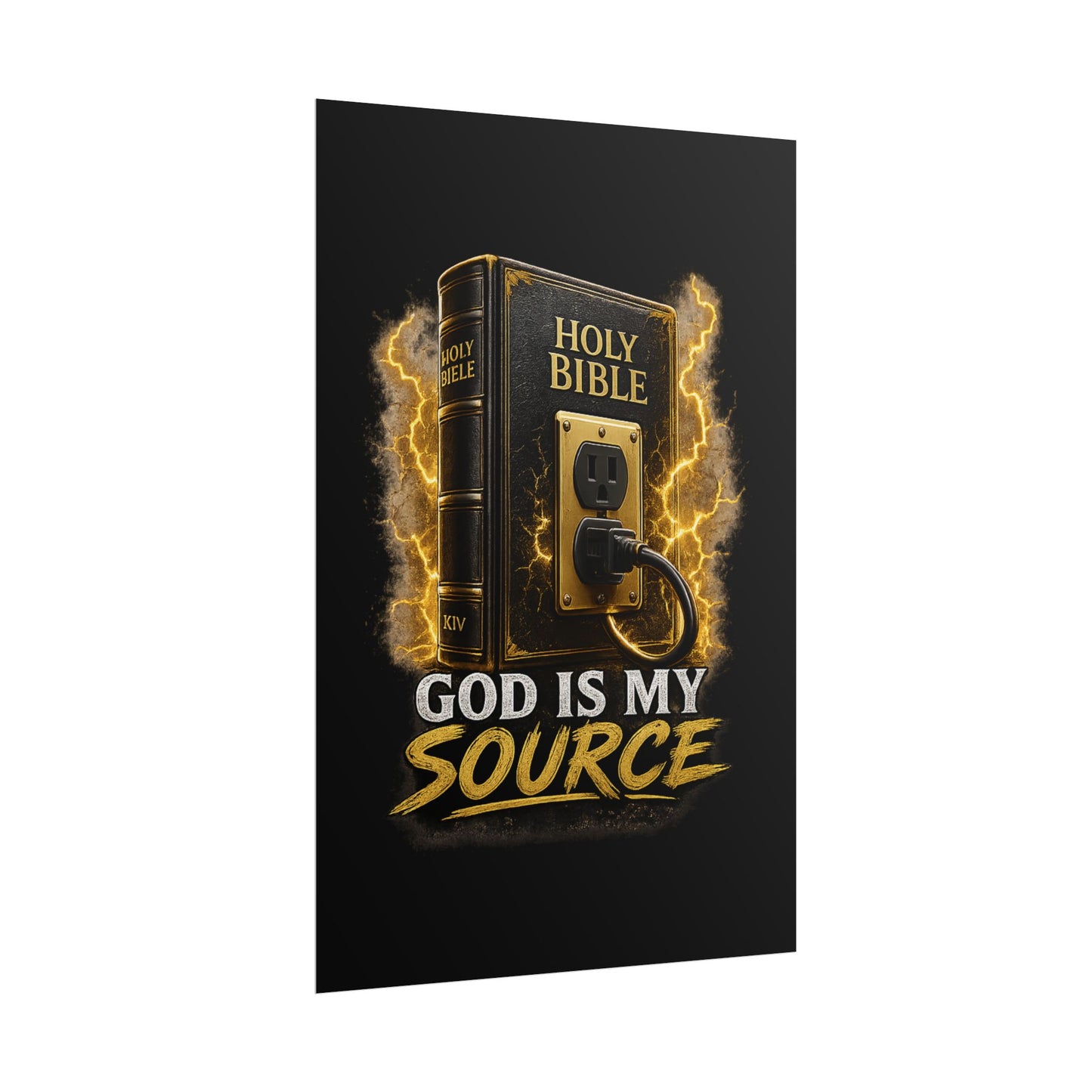 God Is My Source Poster | Holy Bible Power Source Wall Art | Christian Home Décor | Inspirational Faith Print | Multiple Sizes