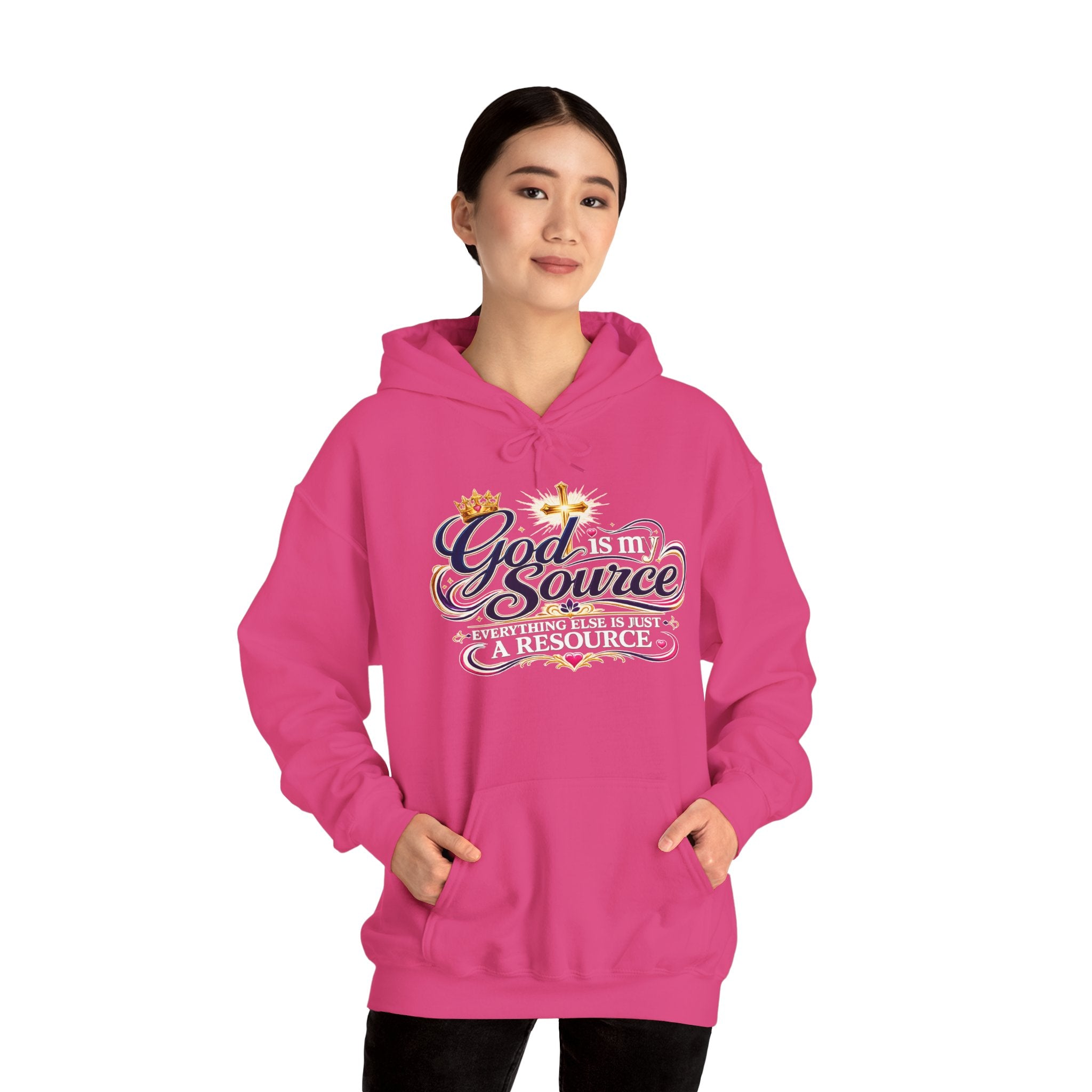 God Is My Source scripture design Hoodie | Christian faith typography
