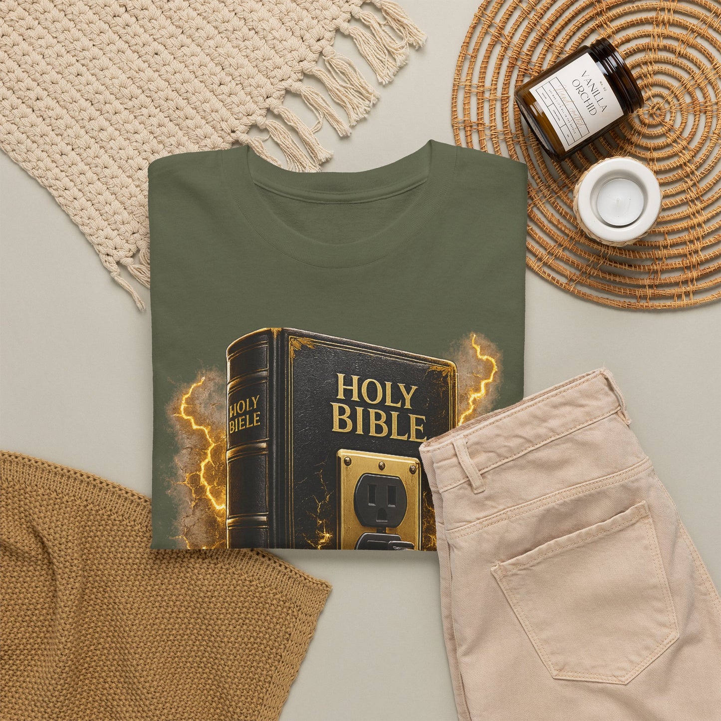 God Is My Source T-Shirt | Holy Bible Power Outlet Christian Tee | Unisex Heavy Cotton Tee