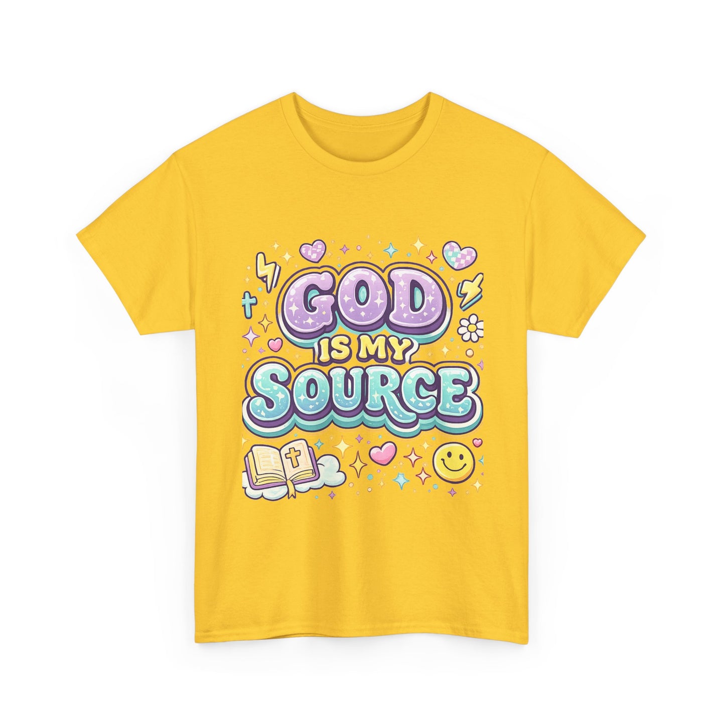 God Is My Source T-Shirt | Christian Faith Tee, Pastel Cute Design
