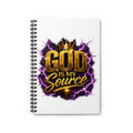 God Is My Source Spiral Notebook | Christian Faith Lightning Design