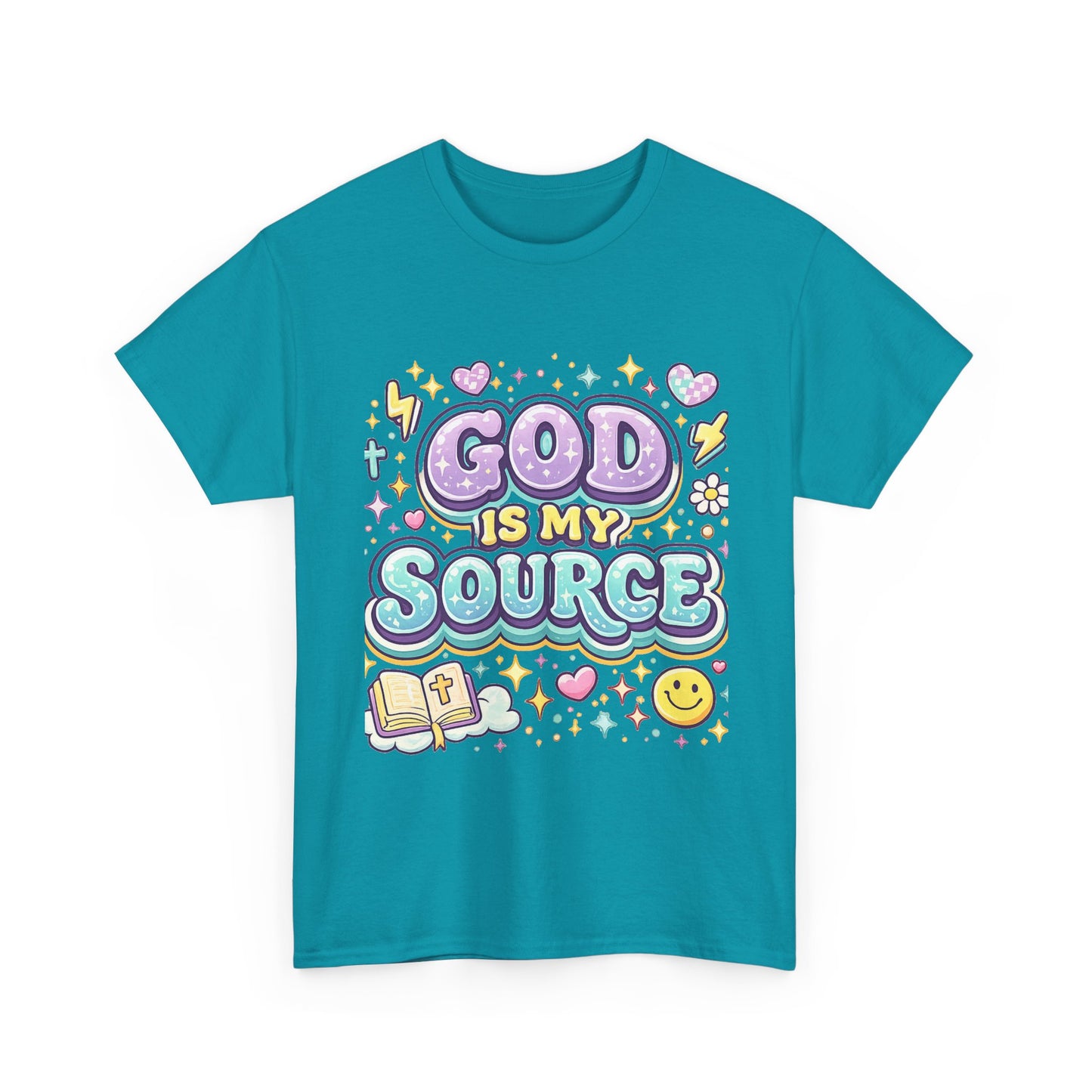 God Is My Source T-Shirt | Christian Faith Tee, Pastel Cute Design
