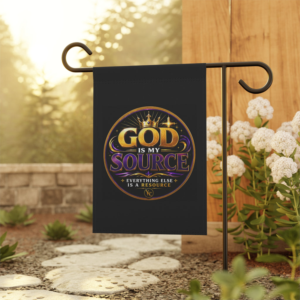 God Is My Source Garden Flag | Christian Yard Banner | Inspirational Outdoor Faith Decor | Double-Sided House Flag