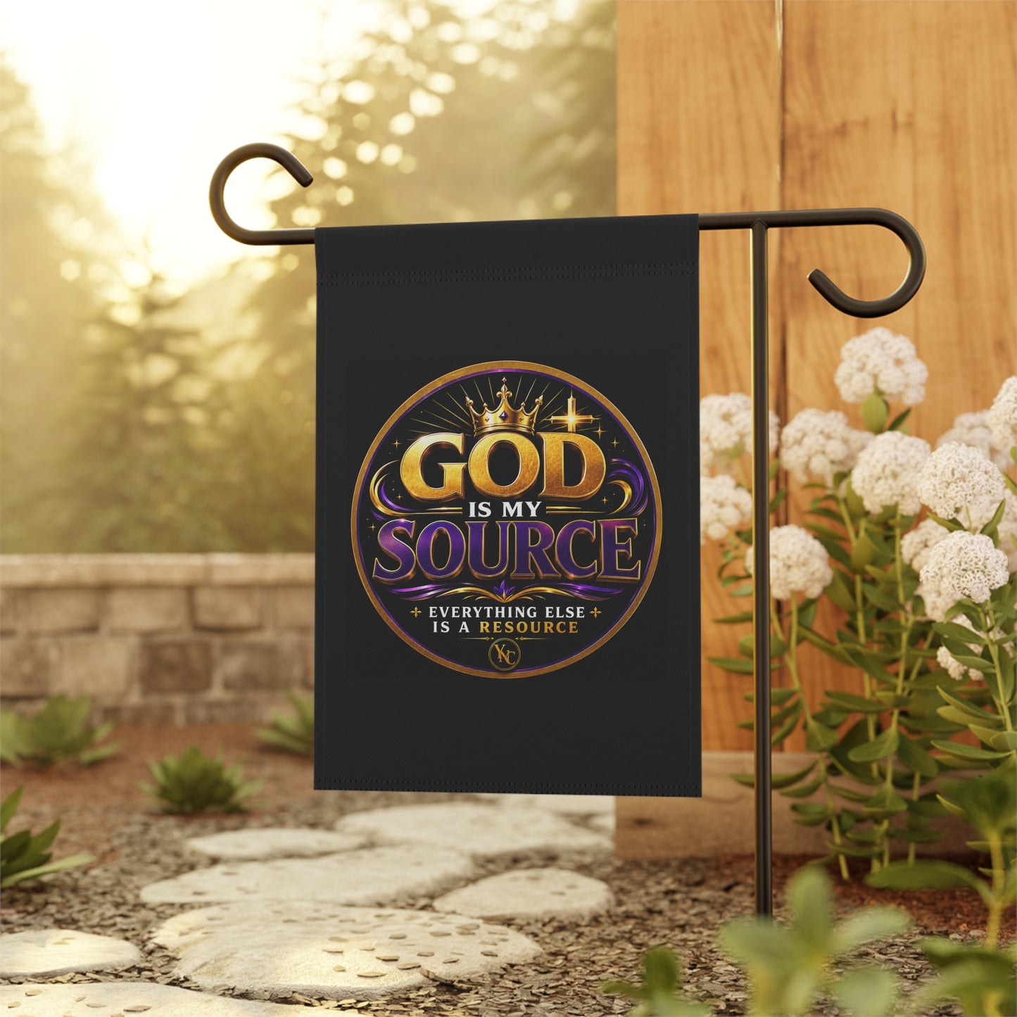 God Is My Source Garden Flag | Christian Yard Banner | Inspirational Outdoor Faith Decor | Double-Sided House Flag