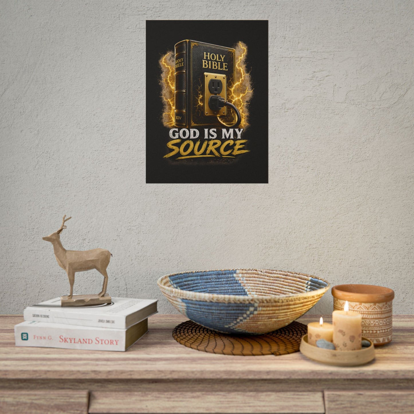 God Is My Source Poster | Holy Bible Power Source Wall Art | Christian Home Décor | Inspirational Faith Print | Multiple Sizes