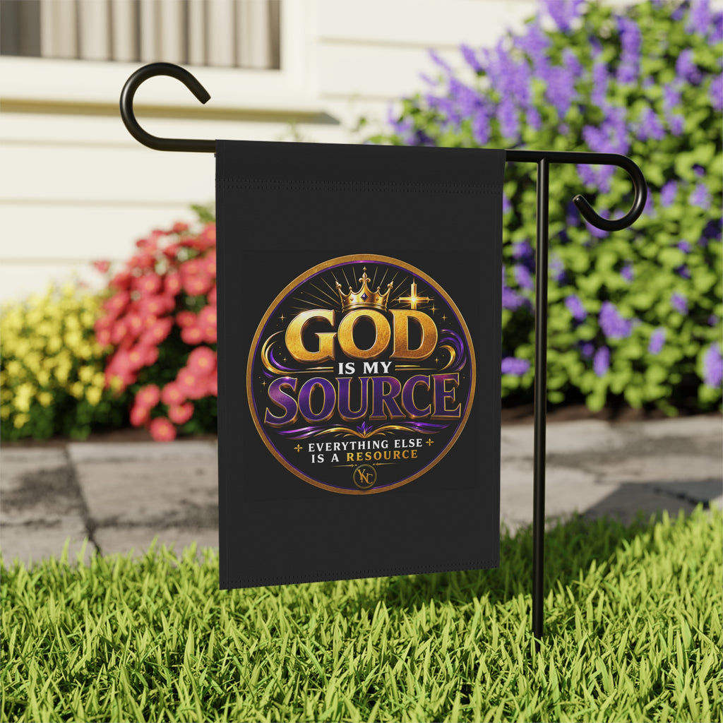 God Is My Source Garden Flag | Christian Yard Banner | Inspirational Outdoor Faith Decor | Double-Sided House Flag