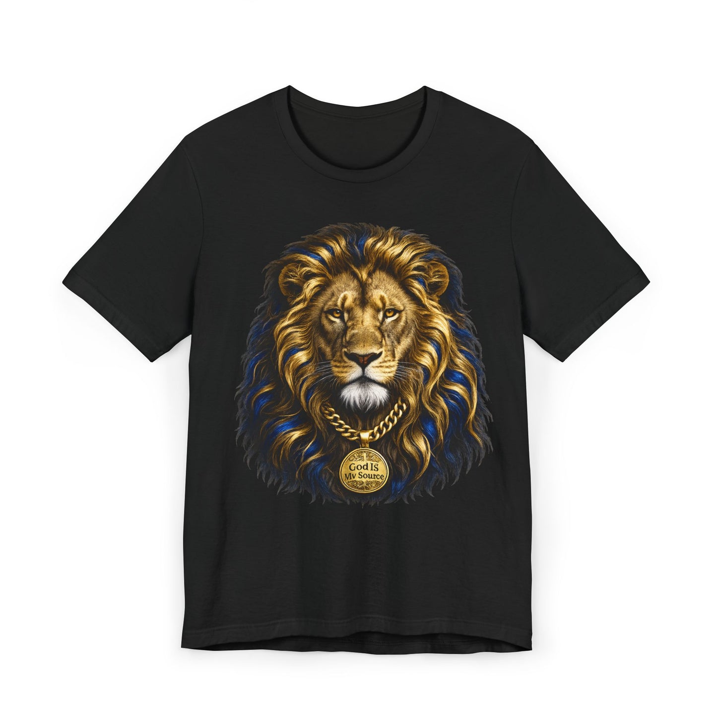 God Is My Source Lion T-Shirt | Christian Unisex Jersey Tee | Faith-Inspired Graphic Shirt