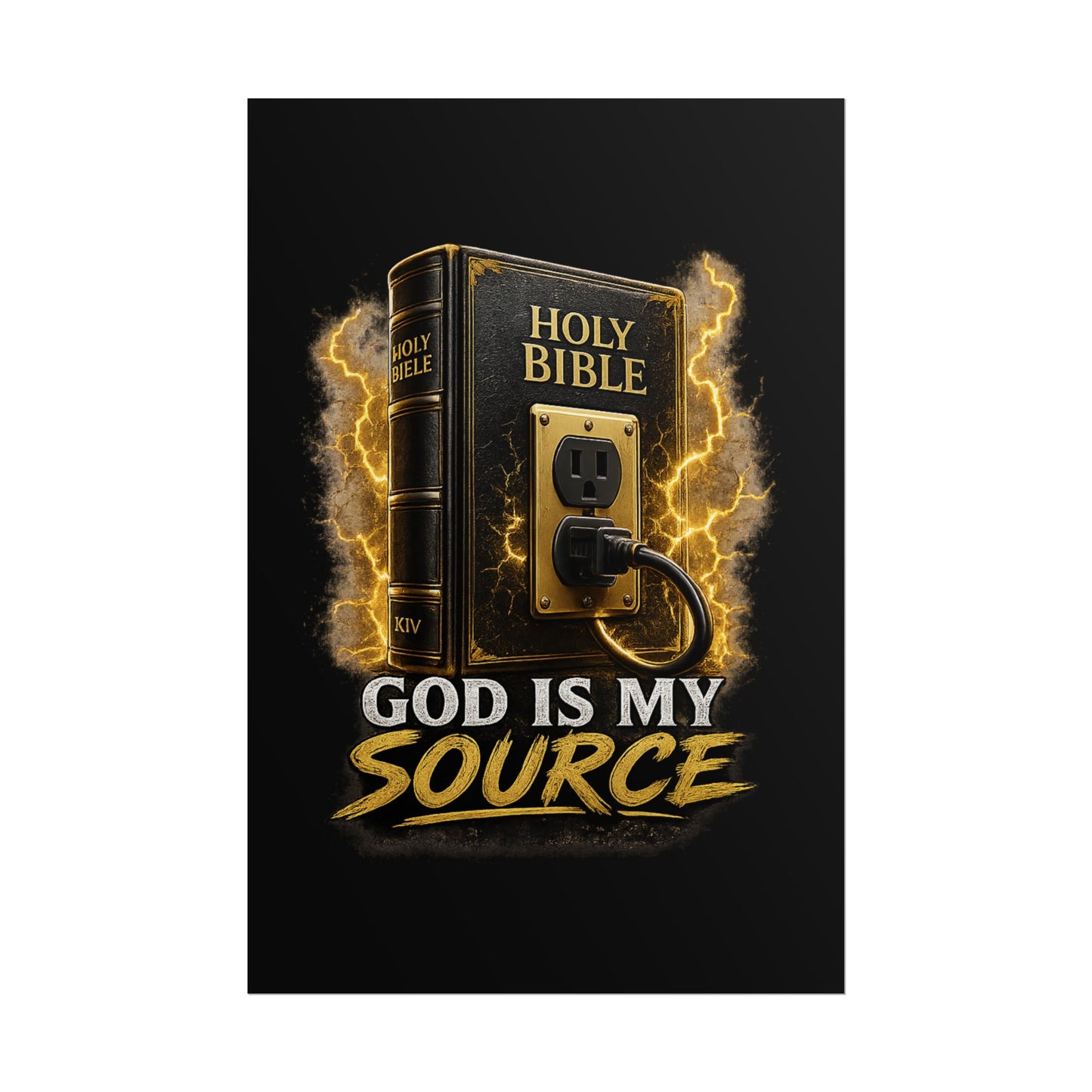 God Is My Source Poster | Holy Bible Power Source Wall Art | Christian Home Décor | Inspirational Faith Print | Multiple Sizes