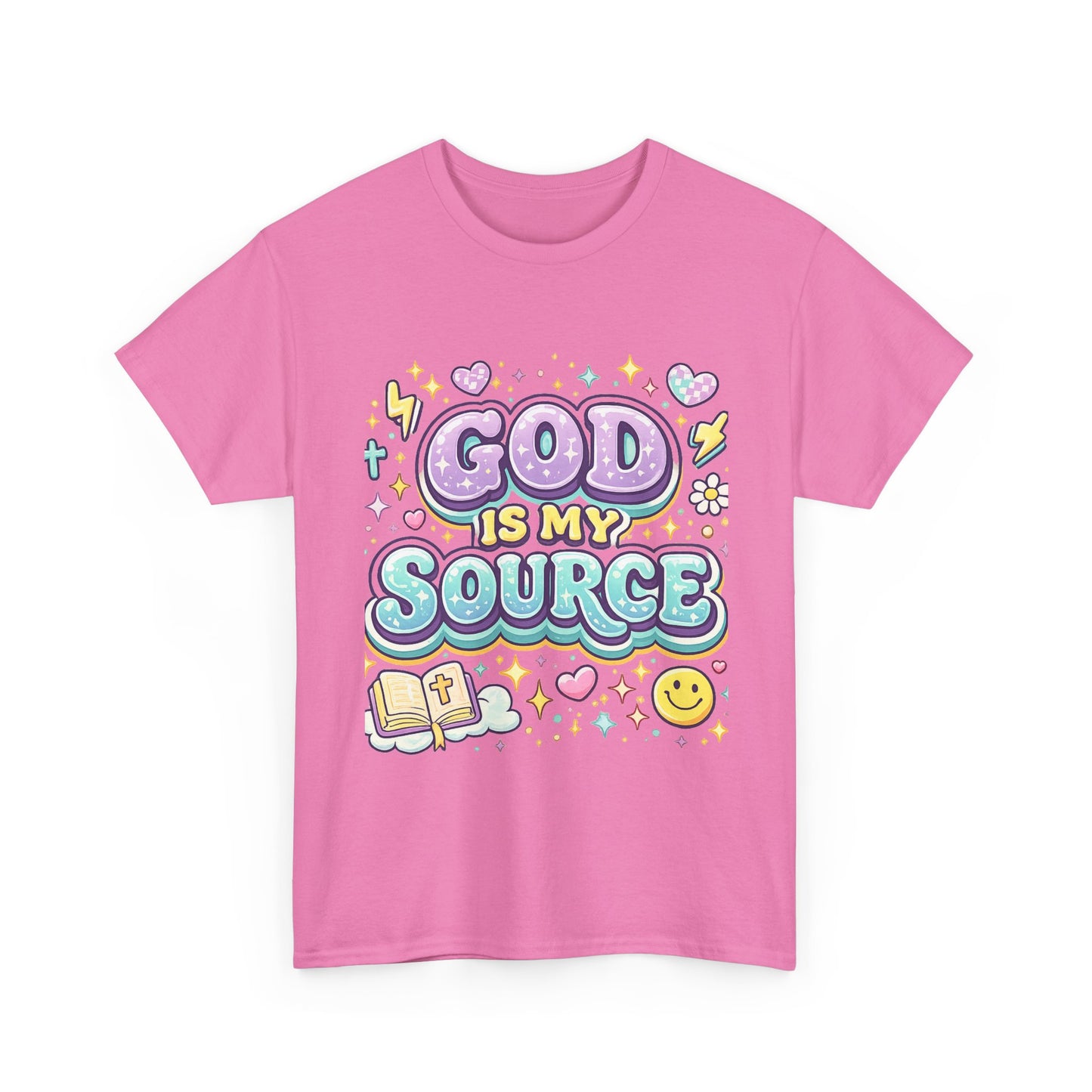 God Is My Source T-Shirt | Christian Faith Tee, Pastel Cute Design