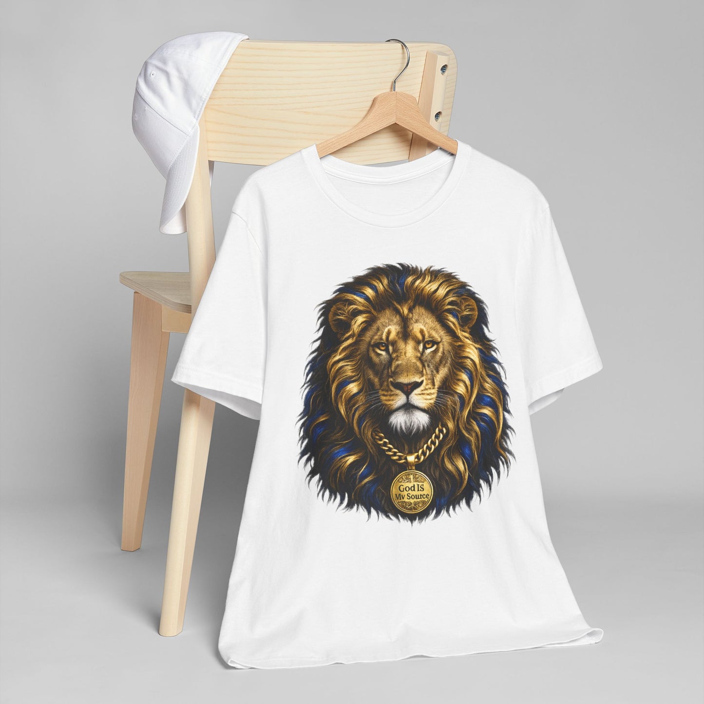 God Is My Source Lion T-Shirt | Christian Unisex Jersey Tee | Faith-Inspired Graphic Shirt