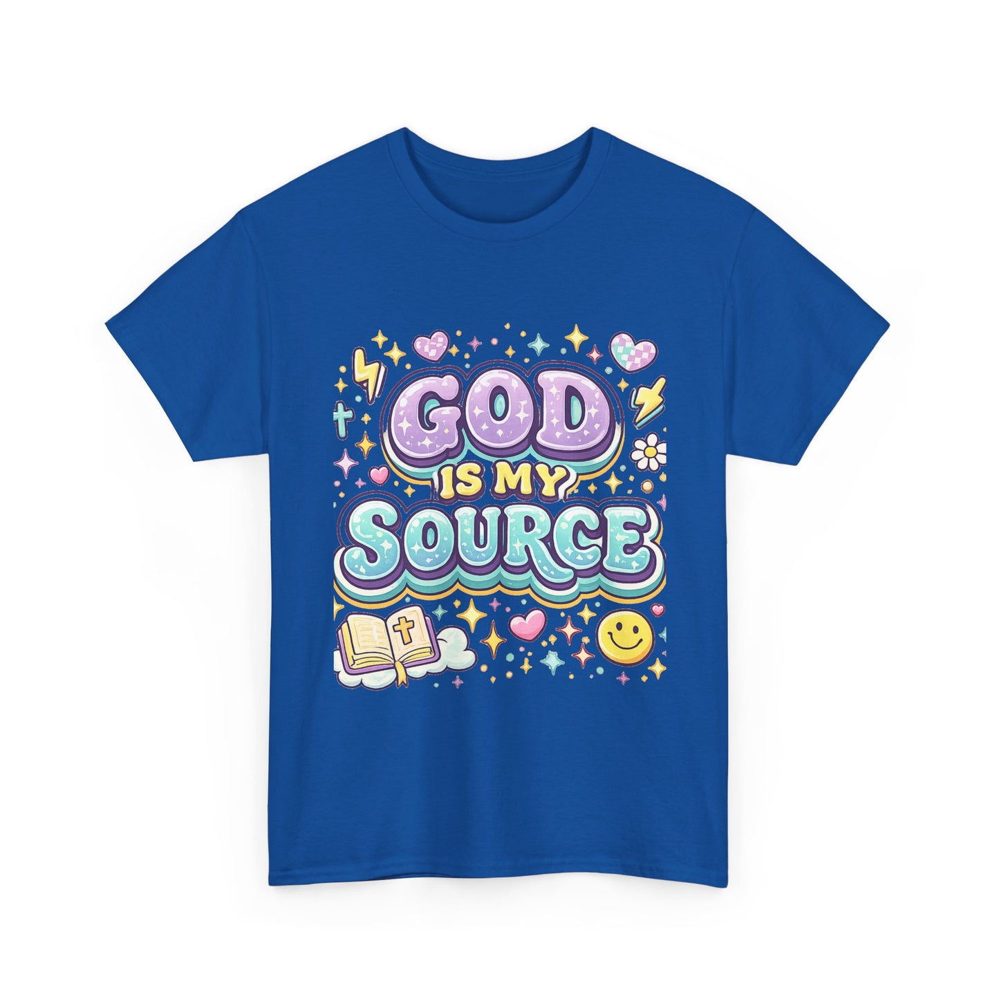 God Is My Source T-Shirt | Christian Faith Tee, Pastel Cute Design