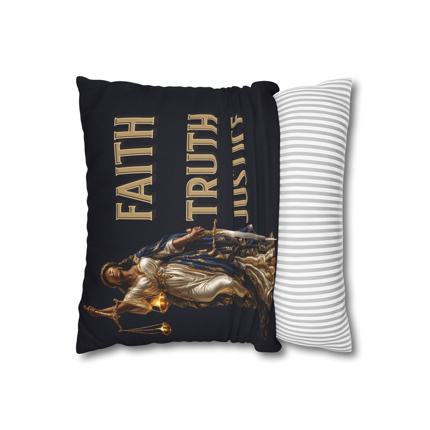 Lady of Justice Throw Pillow Cover | Faith • Truth • Justice Decorative Pillow