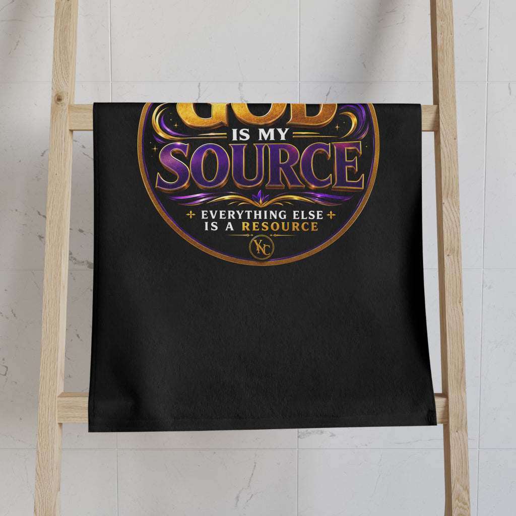 God Is My Source Hand Towel | Christian Faith Decor | Inspirational Home Gift