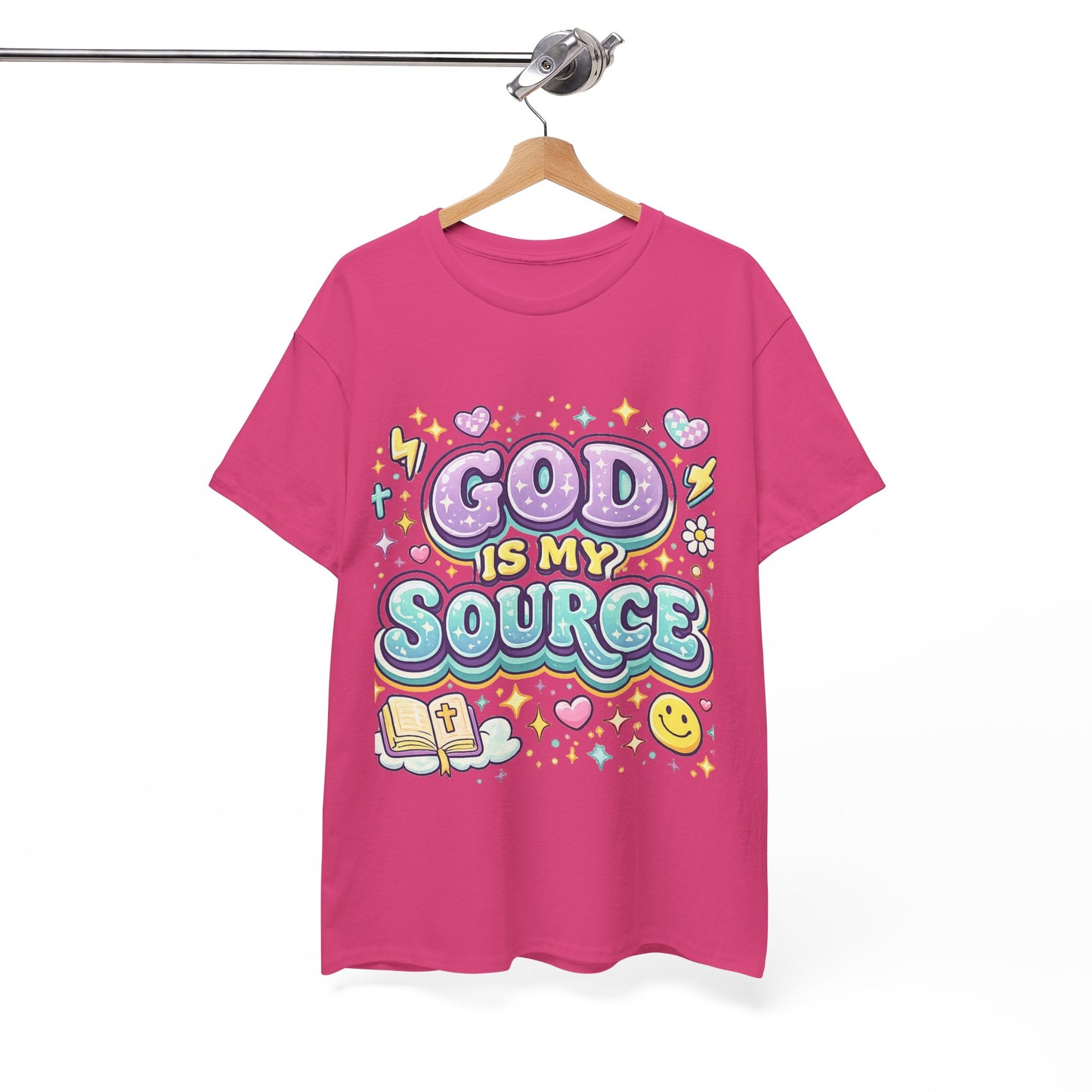 God Is My Source T-Shirt | Christian Faith Tee, Pastel Cute Design