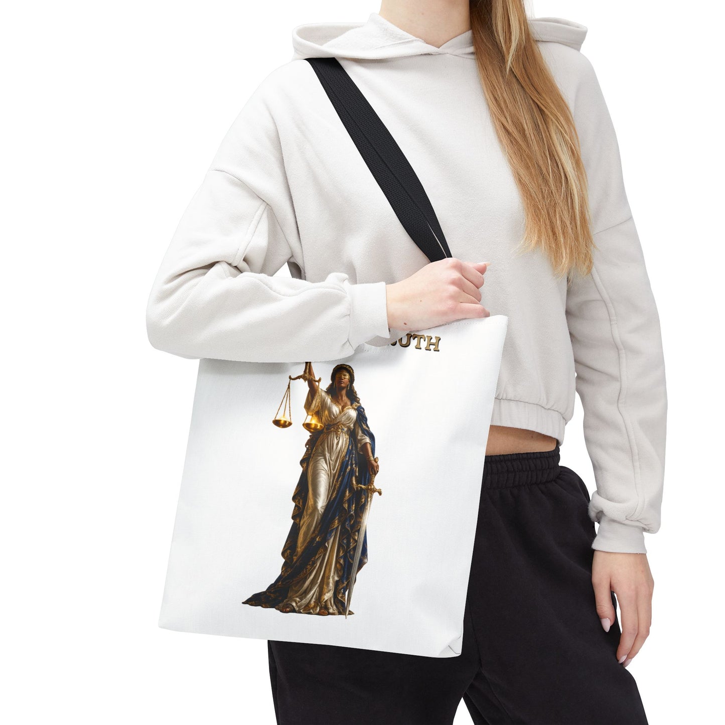 Lady of Justice Tote Bag | "Stand for Truth" Luxury Tote