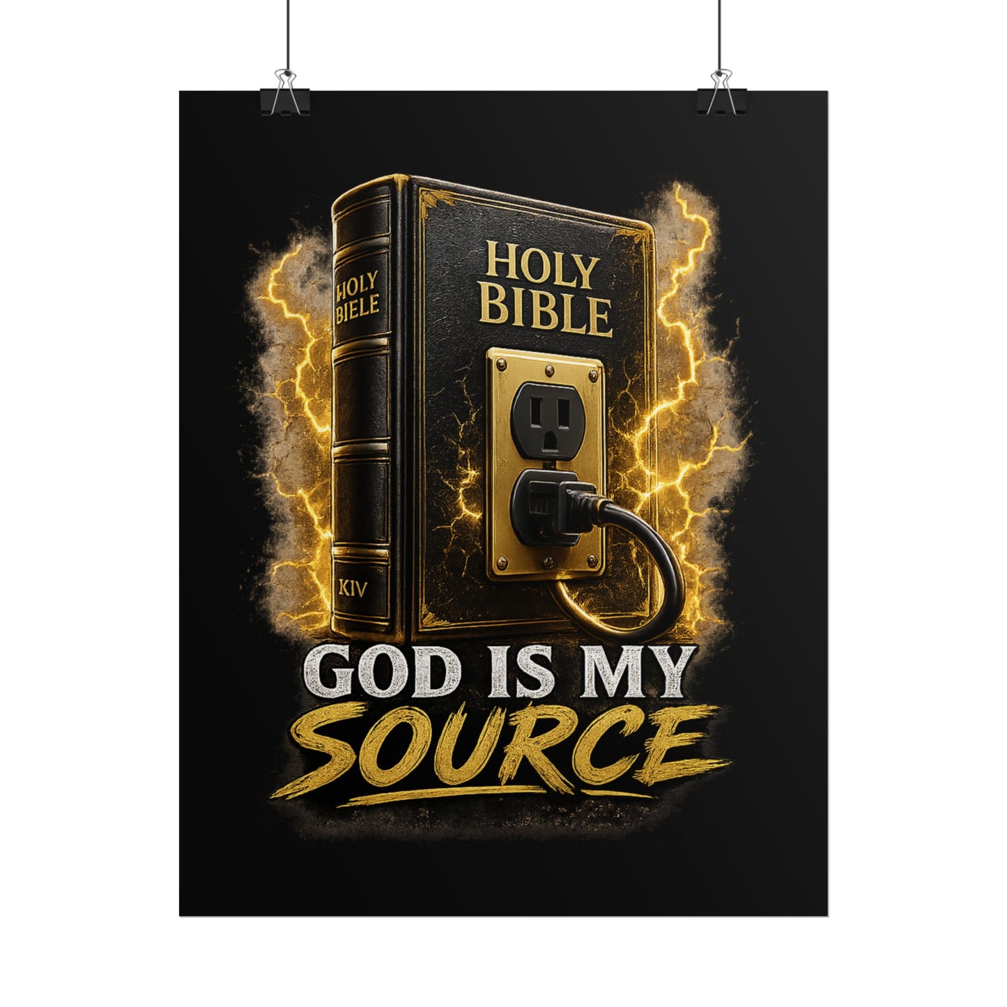 God Is My Source Poster | Holy Bible Power Source Wall Art | Christian Home Décor | Inspirational Faith Print | Multiple Sizes