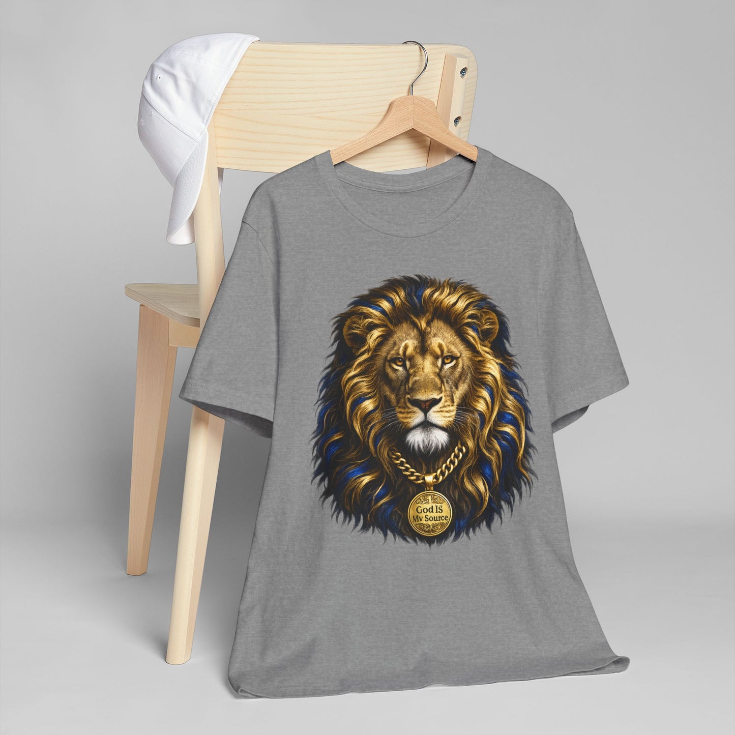 God Is My Source Lion T-Shirt | Christian Unisex Jersey Tee | Faith-Inspired Graphic Shirt