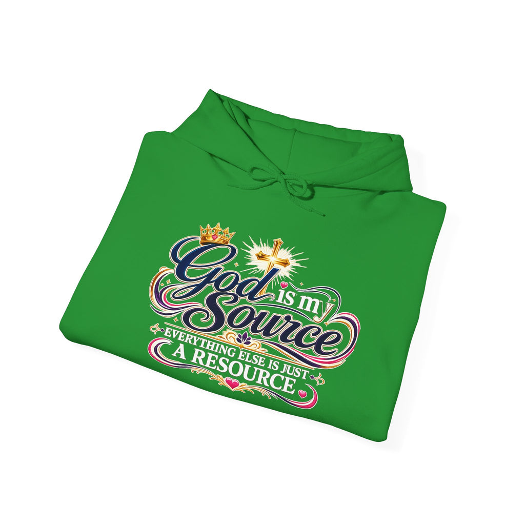 God Is My Source scripture design Hoodie | Christian faith typography