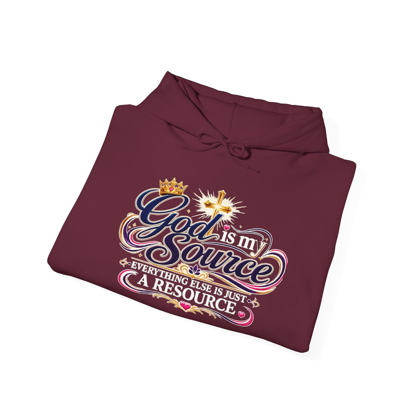 God Is My Source scripture design Hoodie | Christian faith typography