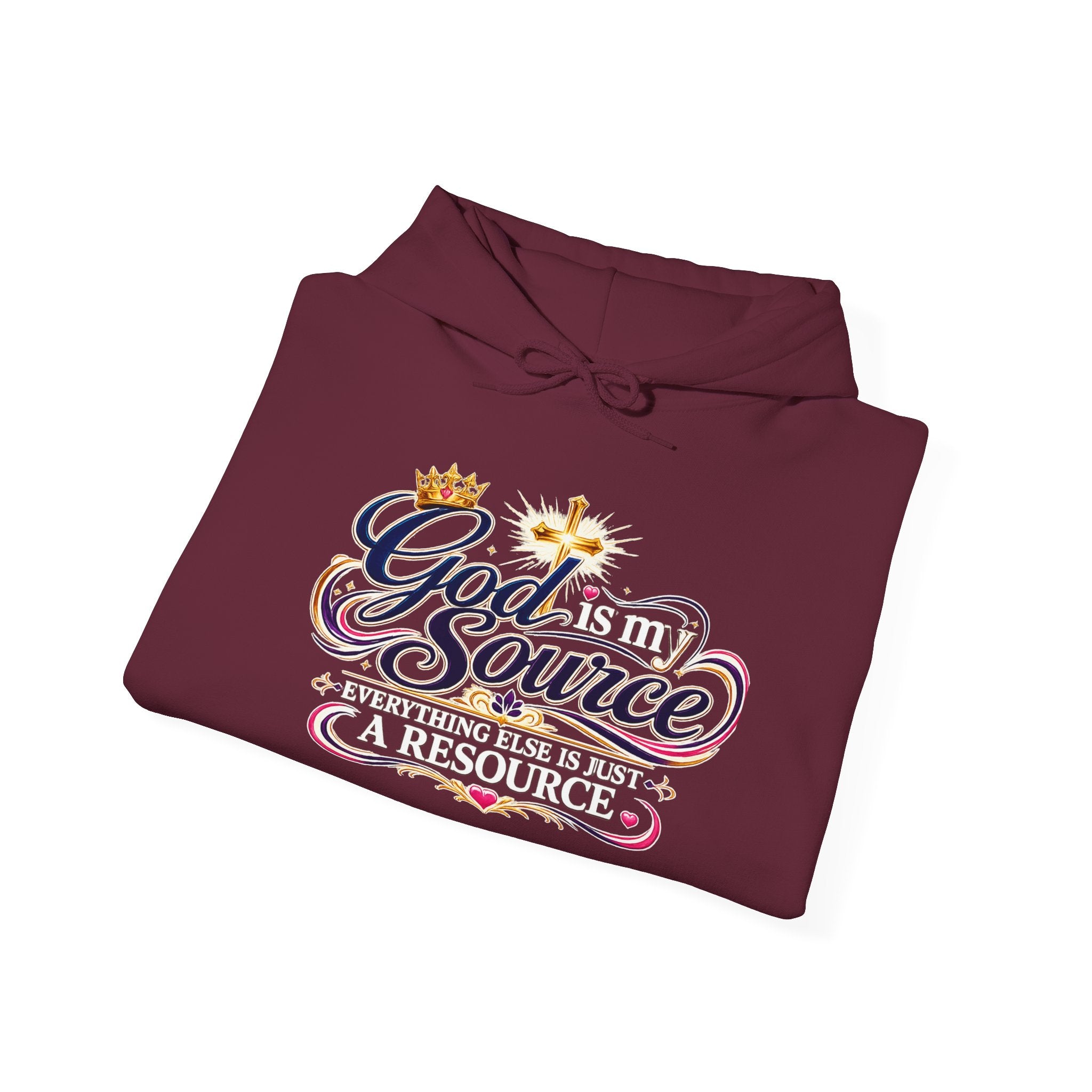 God Is My Source scripture design Hoodie | Christian faith typography