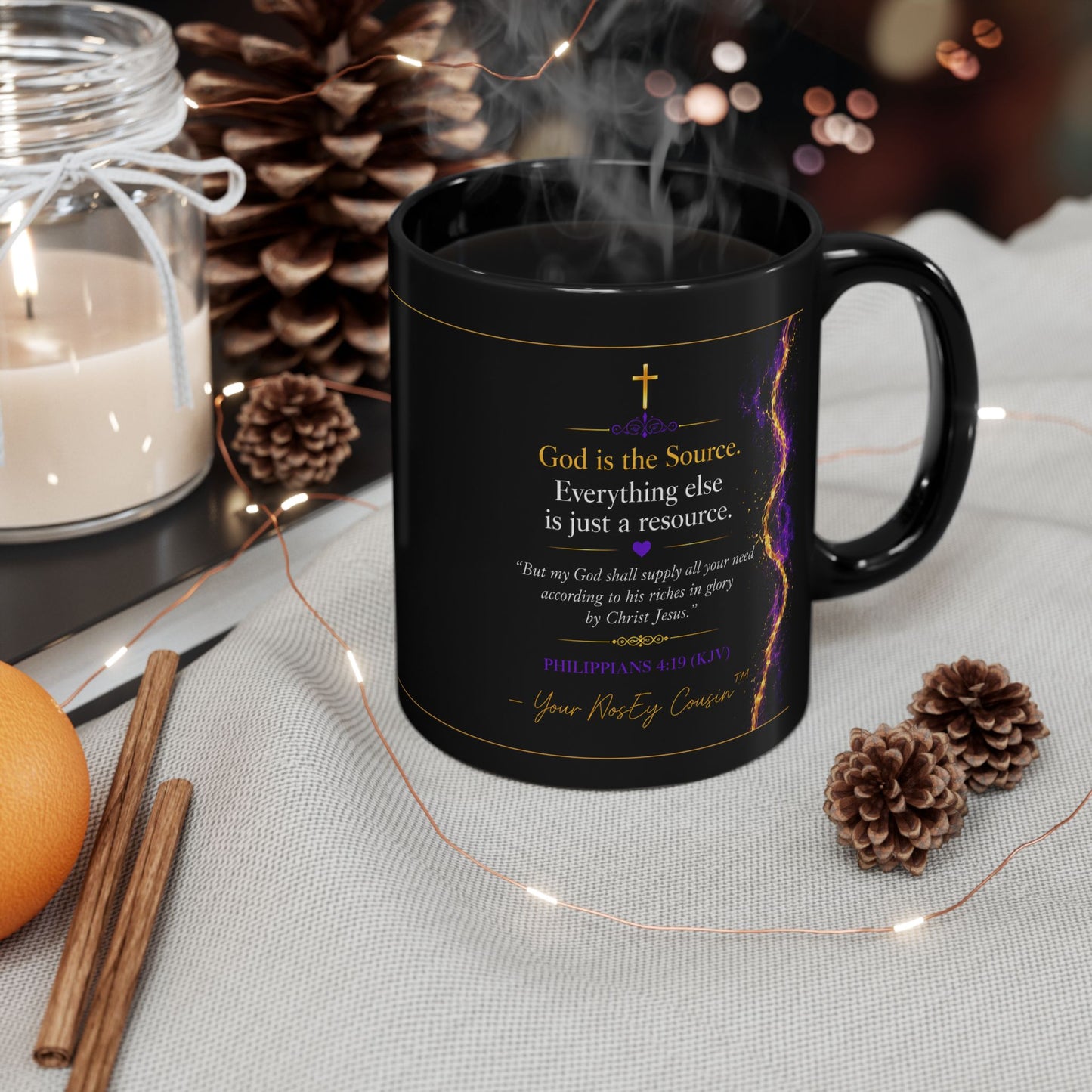 God is the Source Mug | Inspirational Scripture Coffee Cup, Christian Faith