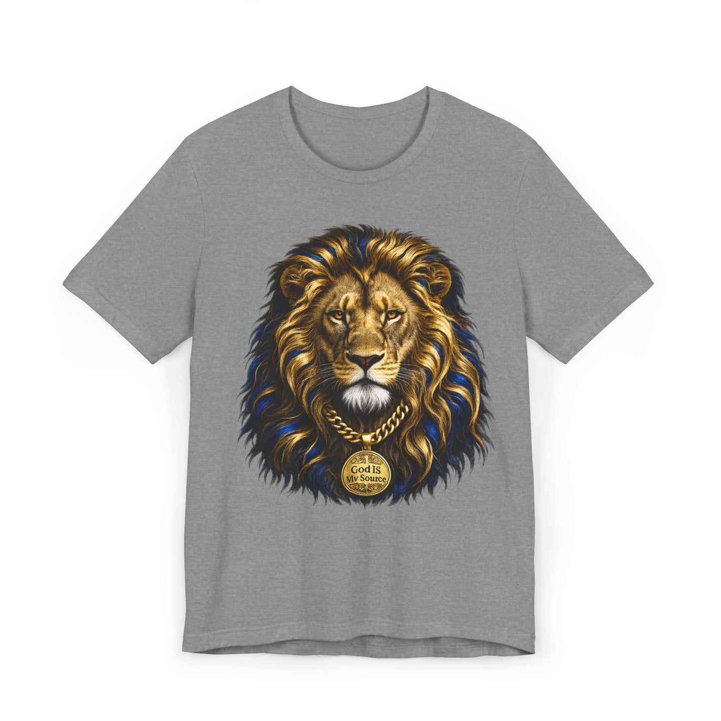 God Is My Source Lion T-Shirt | Christian Unisex Jersey Tee | Faith-Inspired Graphic Shirt