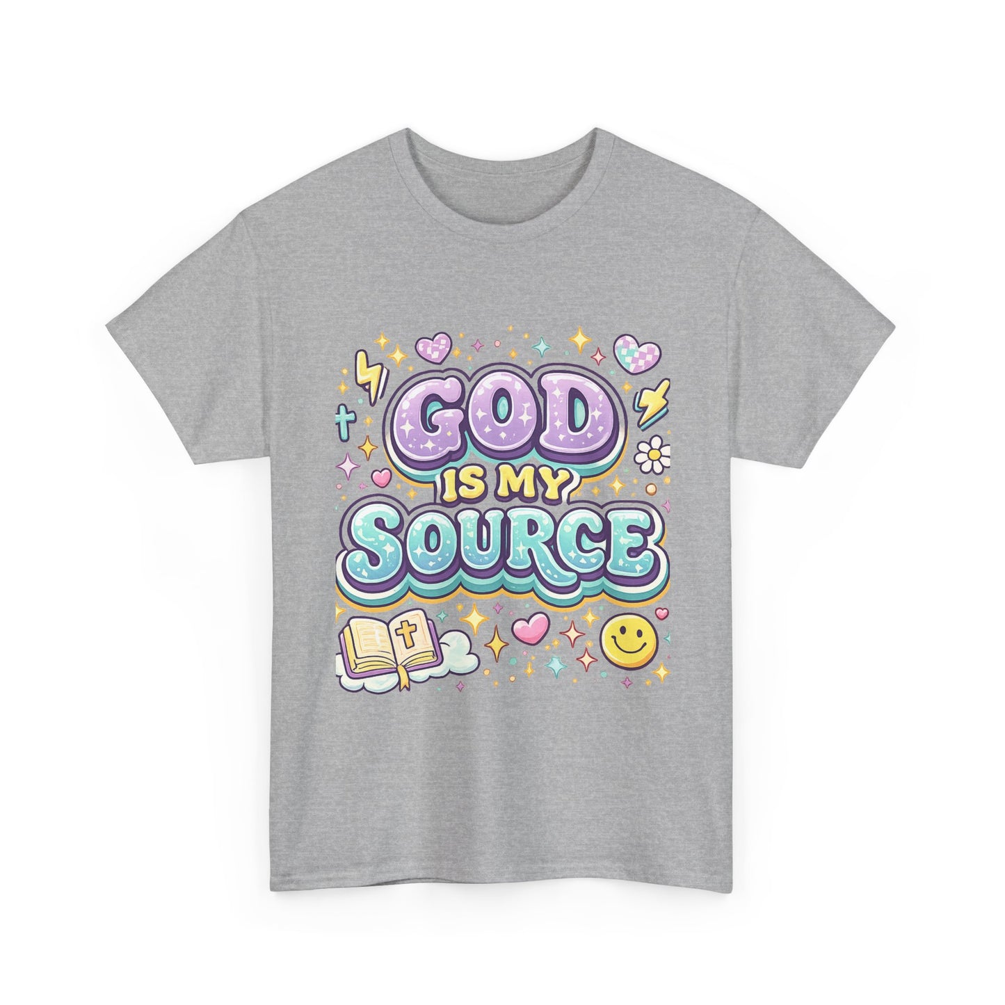 God Is My Source T-Shirt | Christian Faith Tee, Pastel Cute Design