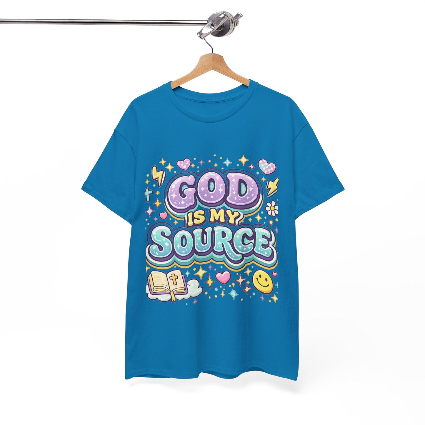 God Is My Source T-Shirt | Christian Faith Tee, Pastel Cute Design