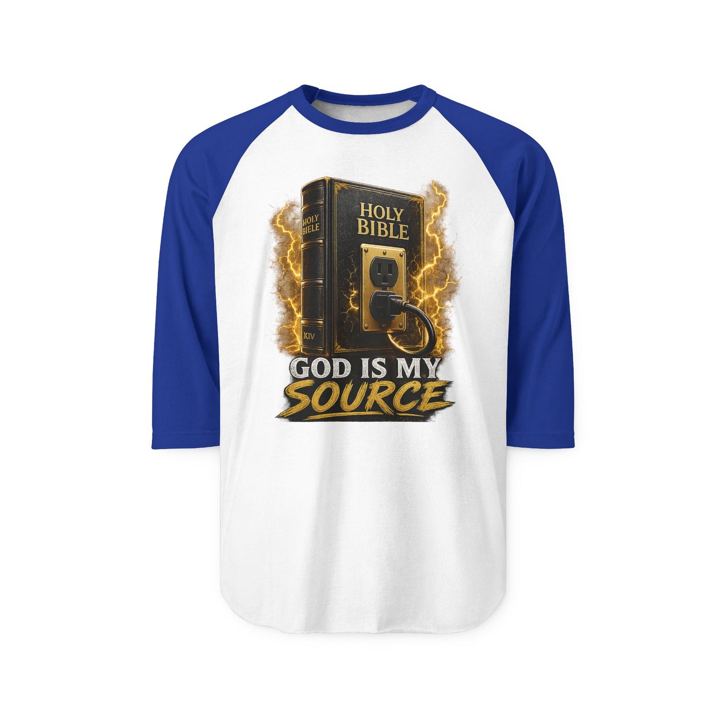 God Is My Source Raglan Shirt | Holy Bible Graphic 3/4 Sleeve Baseball Tee | Christian Faith Apparel | Unisex Raglan Tee