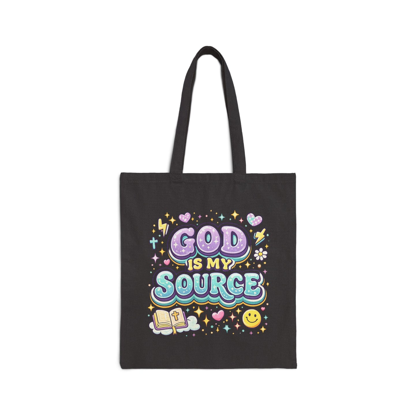 God Is My Source Tote Bag | Faith Illustration | Bible | Cute Pastel Design