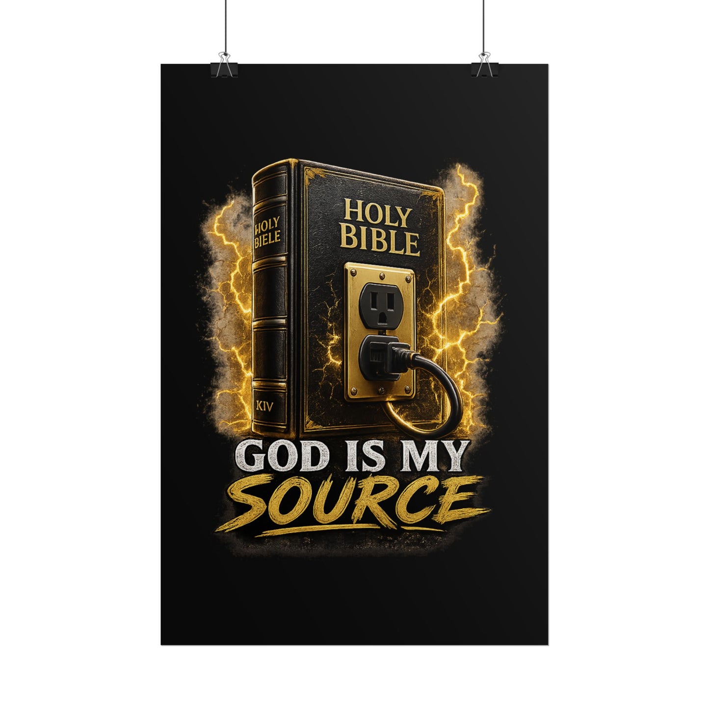 God Is My Source Poster | Holy Bible Power Source Wall Art | Christian Home Décor | Inspirational Faith Print | Multiple Sizes