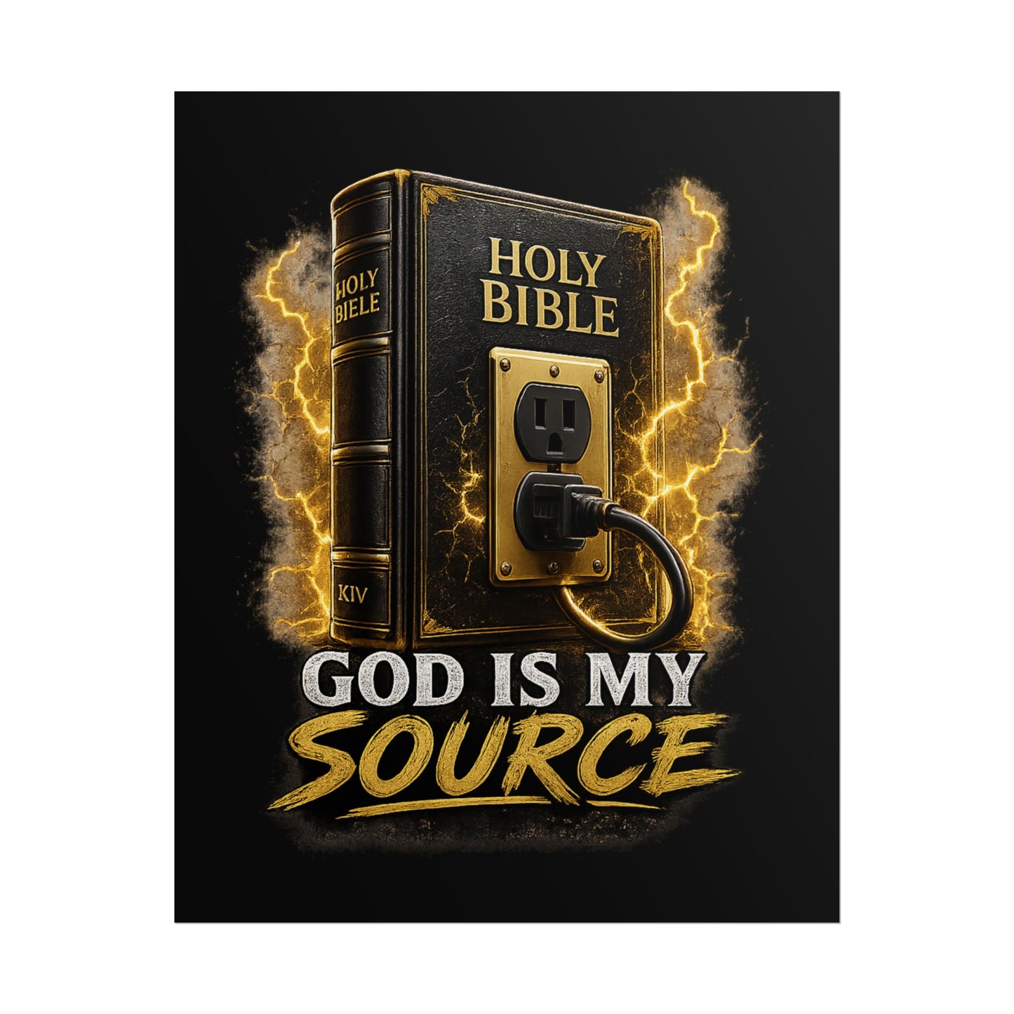 God Is My Source Poster | Holy Bible Power Source Wall Art | Christian Home Décor | Inspirational Faith Print | Multiple Sizes