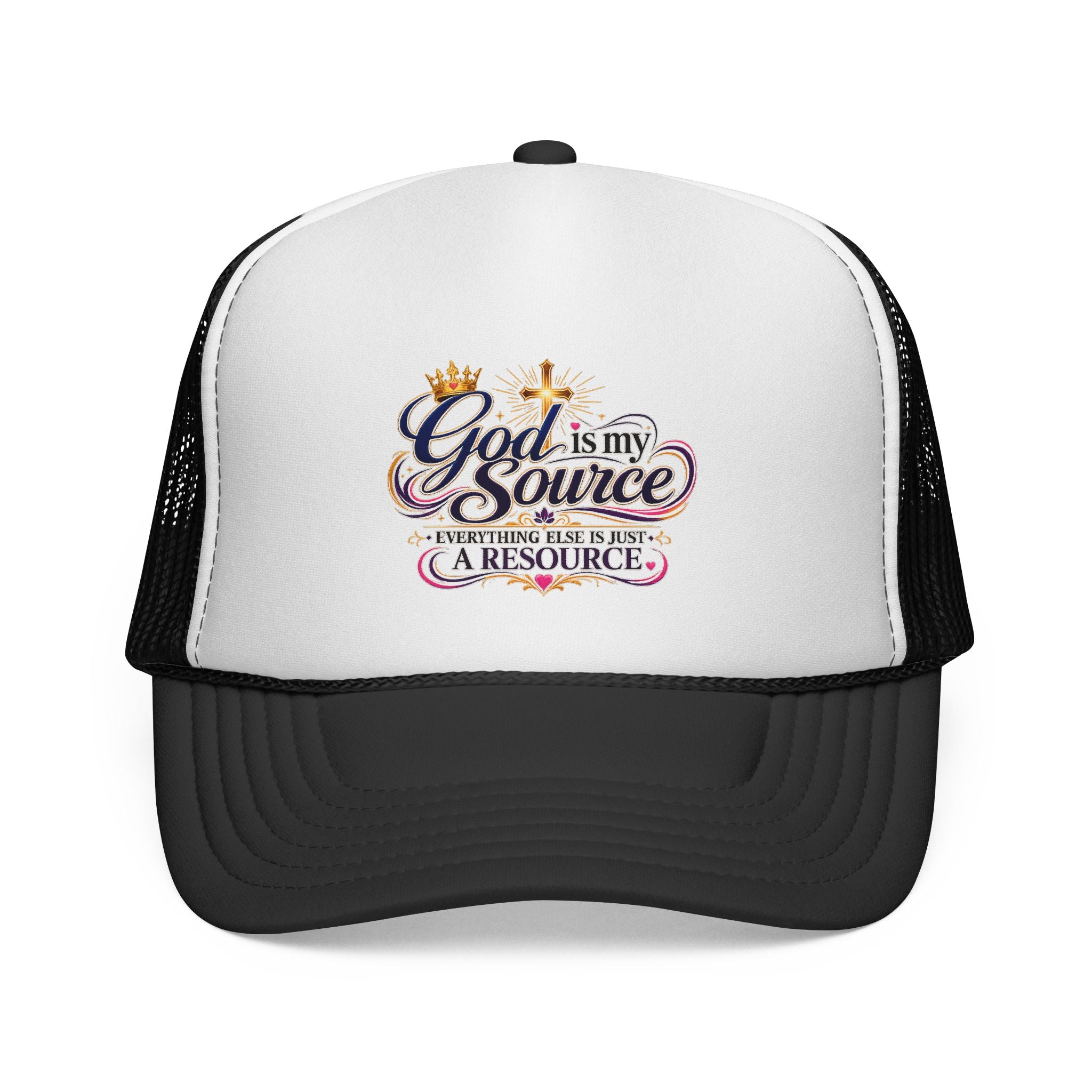 God Is My Source trucker cap | Christian faith design