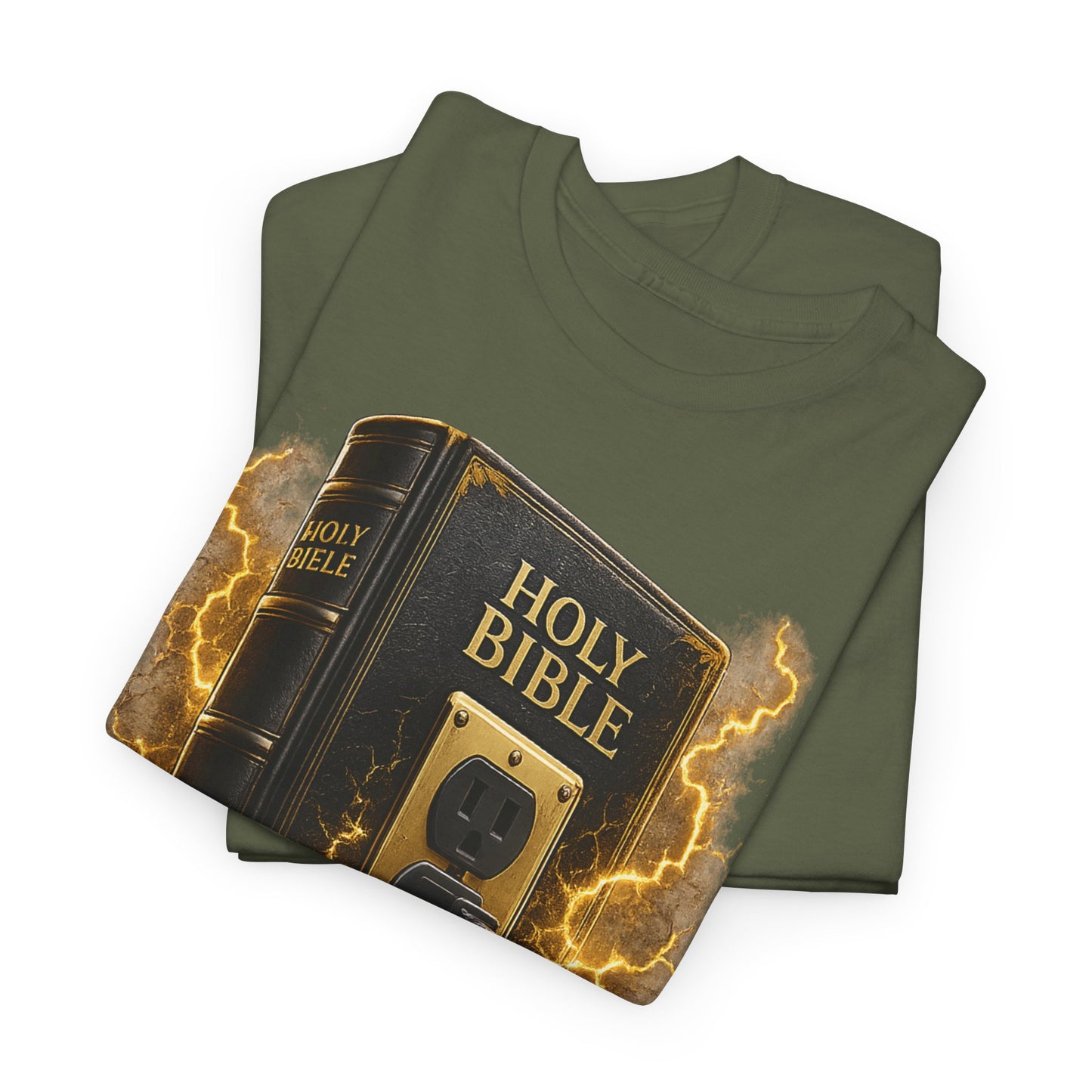 God Is My Source T-Shirt | Holy Bible Power Outlet Christian Tee | Unisex Heavy Cotton Tee