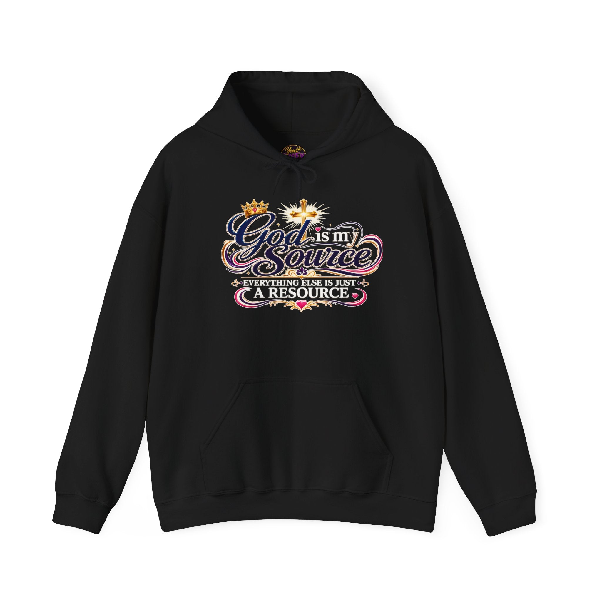 God Is My Source scripture design Hoodie | Christian faith typography