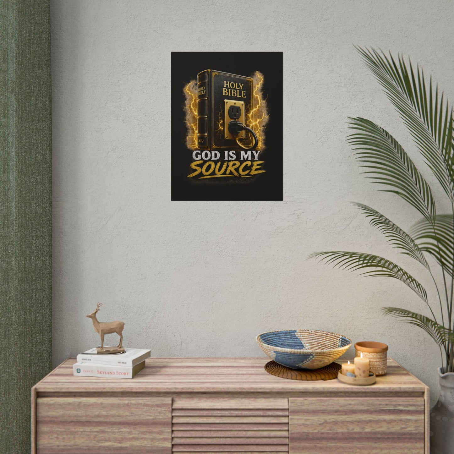 God Is My Source Poster | Holy Bible Power Source Wall Art | Christian Home Décor | Inspirational Faith Print | Multiple Sizes